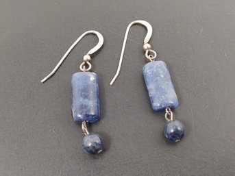 VINTAGE STERLING SILVER SODALITE EARRINGS