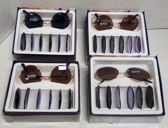 Four Flip-Out Kits Of Sunglasses From Riviera With Interchangeable Lenses With New Looking Contents AW/C5