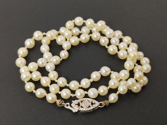 VINTAGE CHILDS 10K GOLD 4mm PEARL NECKLACE