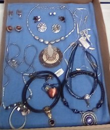 Chicos Jewelry Lot With Leather, Gold Tone, Silver Tone, Glass, Mother Of Pearl  PW/D3