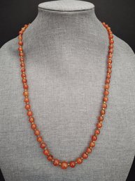 VINTAGE GRADUATED CARNELIAN BEADS NECKLACE