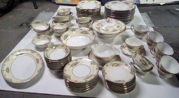 Meito China Set Made In Japan Hand Painted Lisbon Pattern - 58 Pieces -  Minimum 8 Servings   PN/CBVK