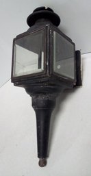 Antique Metal Coach Light With 3 Beveled Glass Panes      SW/C3
