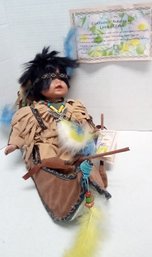 Ltd. Ed. Sweet Heart Collection Native Amer. Indian Doll 'misae,' & Canoe & Certificate 1 Of 5000 RC/CVBK