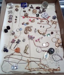 Jewelry Lot - Pins, Earrings, Craft Materials, Hair Clips, Rings, Intaglio, Pendants  SW/D3