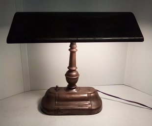 Vintage Metal Heavy Desk Lamp With 2 Porcelain Light Sockets   SW/C4