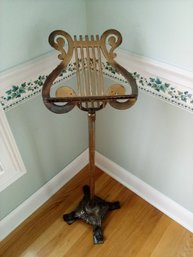 Vintage Brass Lyre Sheet Music Stand - Is A Classic Piece That Accents Any Space It Occupies In Between Use