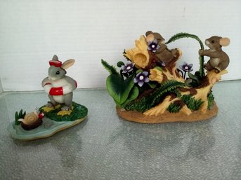 Charming Tails Whimsical Statues Called Fern Tickle & Come On In - The Waters Fine, With Gift Boxes