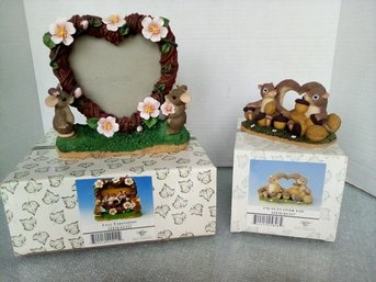 Charming Tails Whimsical Statues With Gift Boxes - Im Nuts Over You & Love Expressions Picture Frame