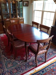 Beautiful Antique Cherry Dining Table Made By Pennsylvania House Furniture Co. PLUS 6 Chairs & Pads