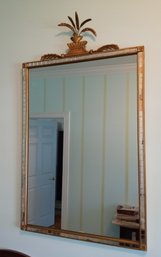 Lovely Antique Mirror With Nice Gold Colored Decorative Frame.