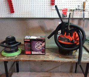 Useful Shop Items,car Waxer, Air Compressor, 2.5 Gallon Utility Vac.