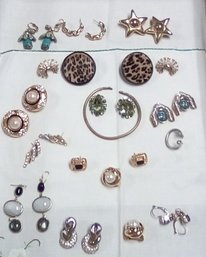 Fourteen Dazzling Earrings, One Bracelet & One Ring  - Sparkle & Shine!  LW/C3