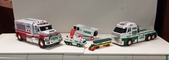 Nice Assortment Of Hess Toys, Ambulance,tow Truck, Ladder Truck, Tracker Trailer Mini Crane RC / E1