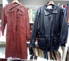 Ladies 9/10 Leather Style Jacket & Large Bill Blass Mens Wear Genuine Leather Shell/mixed Lining  JohnBCVBKB