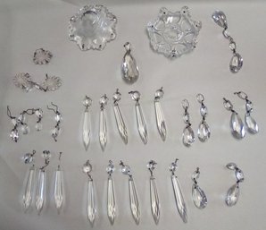 Vintage Crystal Chandelier Spare Prism Parts - Total Of 29 Items       PM/A4