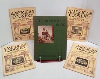 The Homelovers Book Color/B&W Illustr., 1939 & 4 Vol American Cookery-Boston Cooking School Mag, 1931 SW/E4