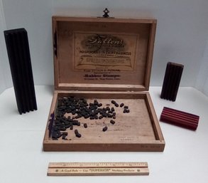 Vintage Fulton Movable Para Rubber Type Stamps In Original Wood Box By Rubber Stamps, New Haven, CT    SW/C2