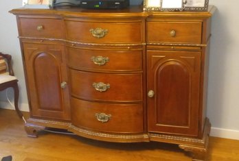 Handsome Bassett Furniture - Six Drawer Two Cabinet Dresser With Three Pull Out Shelves