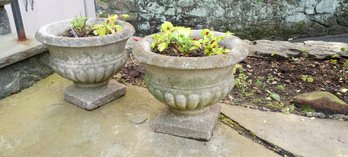 Lovely Vintage Cement Outdoor Planters