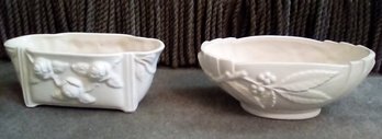 Vintage White Ceramic Planters By Brush, USA, 401 And Another Marked USA, 409, 752, 8