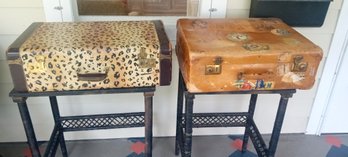 Two Charming Vintage Suitcases Circa 1930s