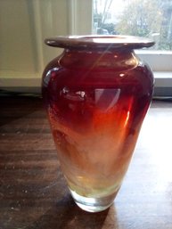 Stunning Art Glass Vase Hand Blown & Signed By G. (Gordon) Thornbloom, Dec. 80