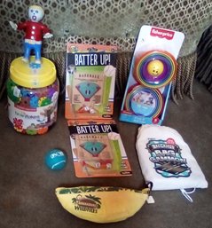 Toy Lot For All Ages - New Fisher Price, Bananagrams, New Batter Up, Mr. Bill Flex Doll & More