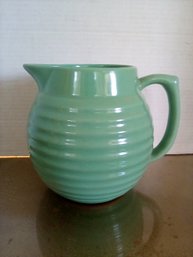 Classic Yellow Ware Ceramic Pitcher By Over And Back Is 6.50 Inches Tall