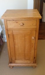 Nice Pine Bedside Table With One Drawer And One Cabinet.