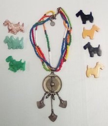 BA Necklace, Scottie Dog Pins & Bakelite Scotties - Some Items Purchased In NY