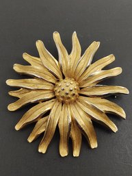 VINTAGE SIGNED TRIFARI SUNFLOWER BROOCH