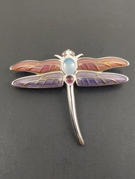 VINTAGE SIGNED MONET ENAMEL DRAGONFLY BROOCH