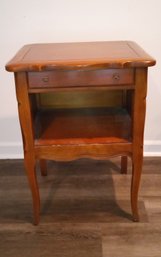 Lovely Vintage End Table With One Drawer And One Cubbie