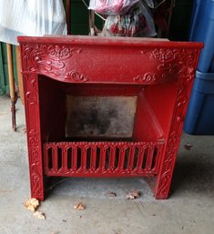Beautiful Antique Red Fireplace Insert Cast Iron