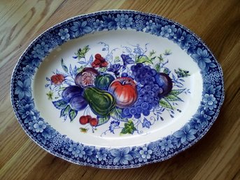 Beautiful Large Fruit Patterned Serving Dish Made In Japan By Oriental Trading Inc., Dallas, TX
