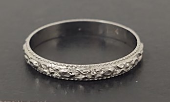 SMALL ANTIQUE ART DECO 14K WHITE GOLD BABY RING