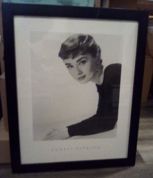 Framed Black & White Classic Photo Print Of Audrey Hepburn  -  P20