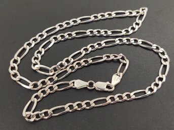 VINTAGE ITALIAN STERLING SILVER FIGARO CHAIN NECKLACE