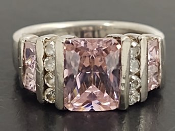STERLING SILVER PINK CZ RING