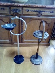 Vintage Standing Ashtrays - Unique Old-is-new Home Decor Additions - One Created From Tennis Racket!