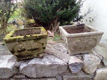 Pair Of Concrete Outdoor Planters