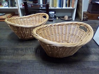Pair Of Willow Baskets For Display, Storage & Carrying Needs    212/CVBK-B