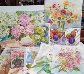 20 Original Watercolor Pictures On Heavy Paper All By Jean Carozza & Some Signed DC/WA-D