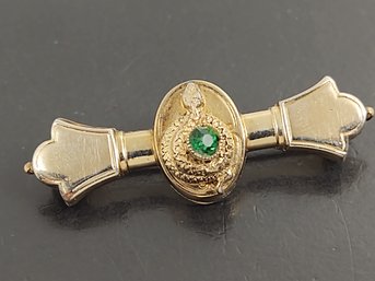 VINTAGE SIGNED MARINO VICTORIAN REVIVAL RHINESTONE SNAKE BAR PIN