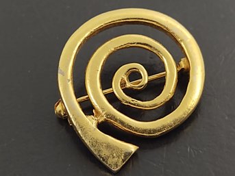 VINTAGE MID CENTURY MODERNIST SWIRL BROOCH