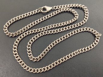 VINTAGE STERLING SILVER 5mm CUBAN LINK CHAIN NECKLACE