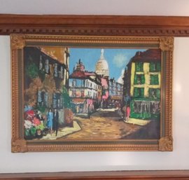 Beautiful Oil On Canvas Painting Signed By The Artist - Lovely Wooden Decorative Gold Colored Frame 212/CVBK-B