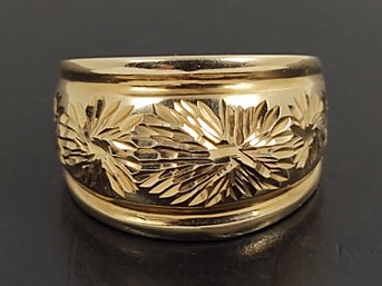 STAR BURST ETCHED 10K GOLD RING