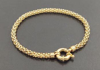 BEAUTIFUL 14K GOLD POPCORN STYLE LINK BRACELET